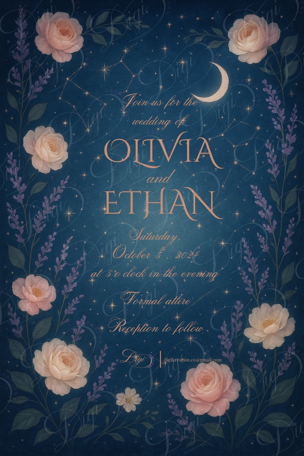 Celestial Garden Wedding Invitation β Editable Digital Template