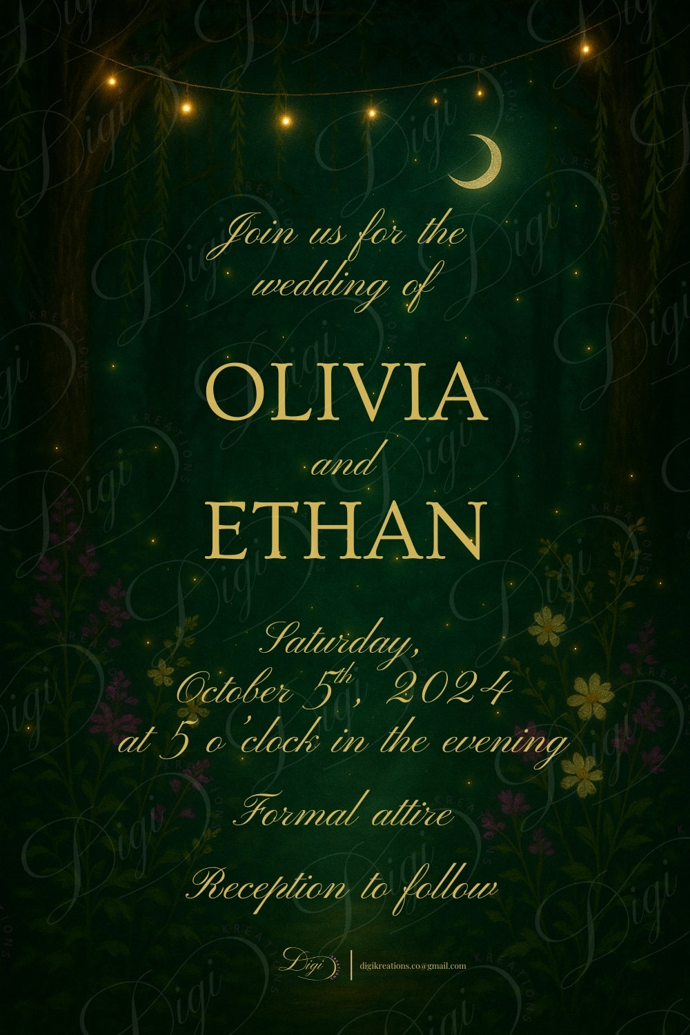 Enchanted Forest - Editable Wedding Invitation